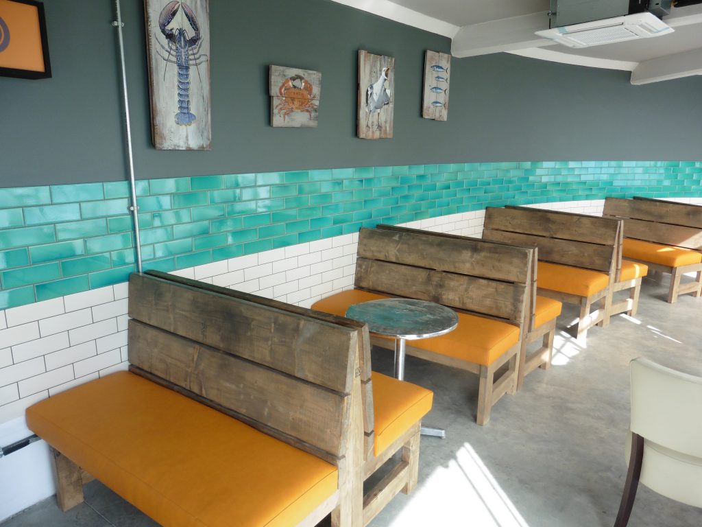 bespoke upholstered bench - restaurant seating, Hill Upholstery & Design