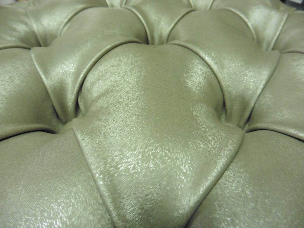 bespoke deep buttoned upholstered footstool, Hill Upholstery & Design