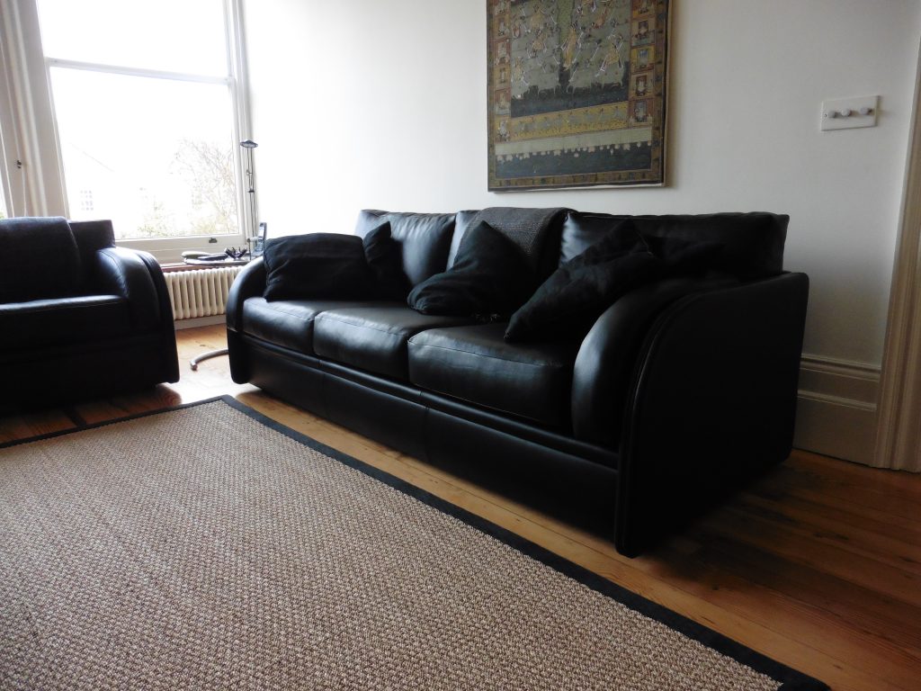 leather sofa reupholstered
