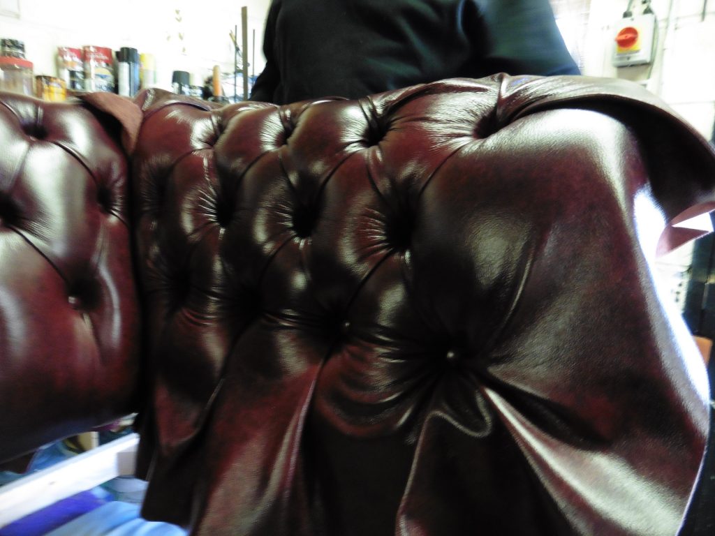 reupholster leather chesterfield