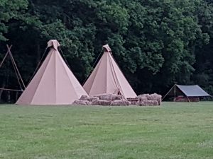 Teepees for the local adventure scouts made by Hill Upholstery & Design