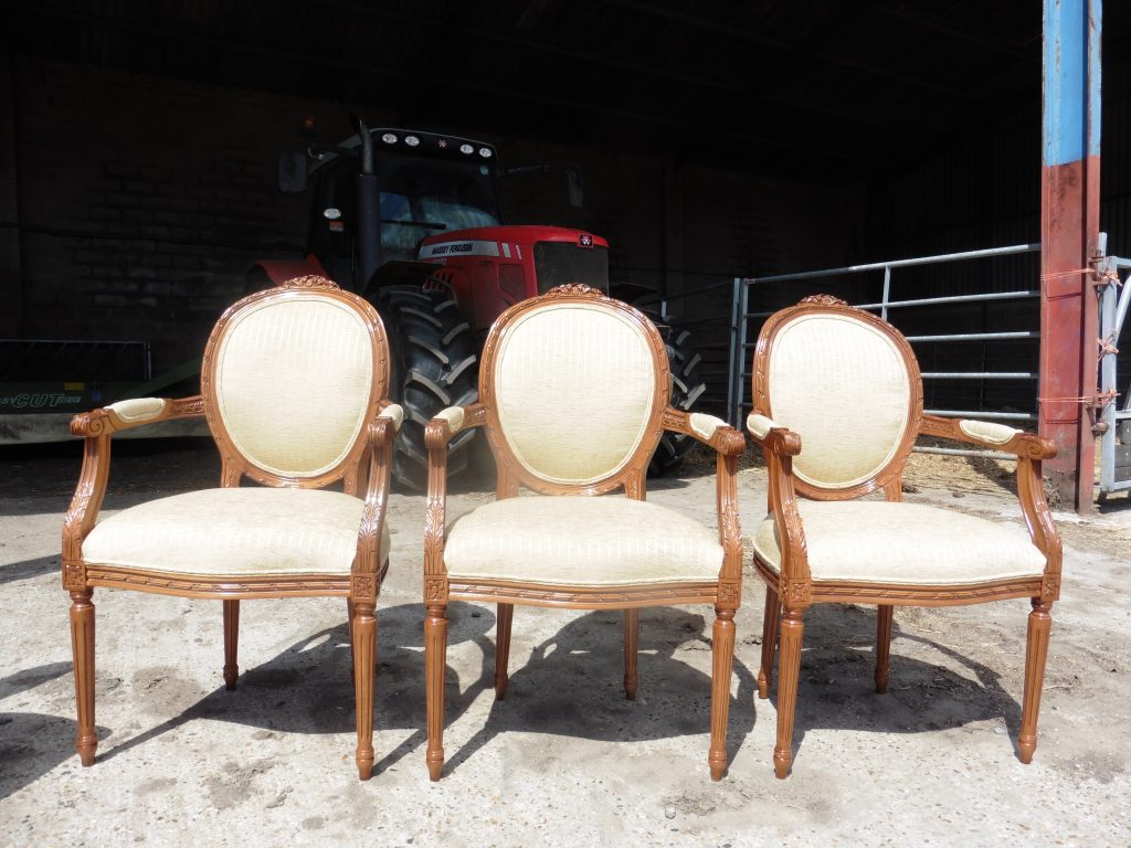 reupholstered dining chairs