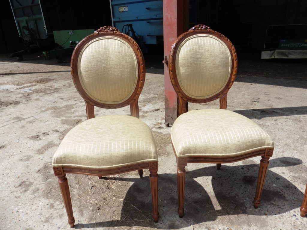 reupholstered dining chairs