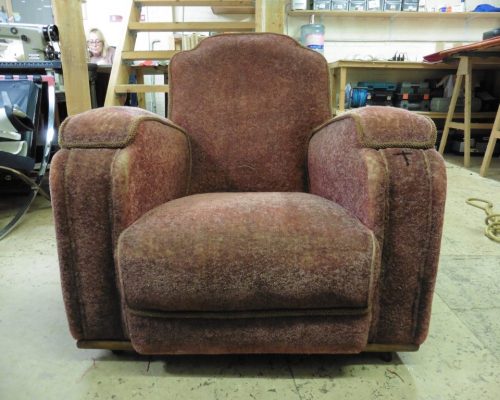 Old-tattered-brown-chair-Hill-Sofa-Reupholstery, Upholsterers in Essex