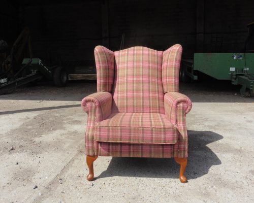 re-cover & redesign wingback chair- HIll Upholstery & Design, Essex Upholsterers