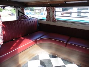 VW reupholstery back seats red leather 2 hill upholstery
