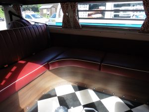 VW reupholstery back seats red leather 4 hill upholstery