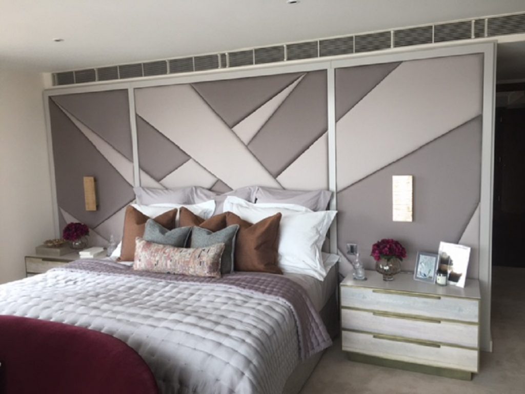 Upholstered Headboard by Hill Upholstery Chelsea London apartment