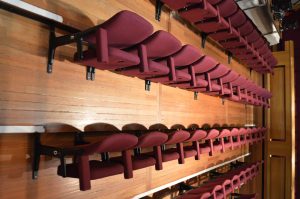 Theatre seat upholstery auditorium upholstery recover Hampton Hill theatre - Hill Upholstery & Design