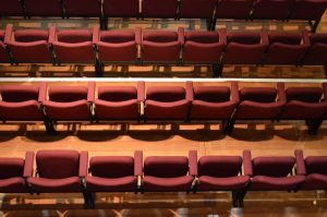 Theatre seat upholstery auditorium upholstery recover Hampton Hill theatre - Hill Upholstery & Design
