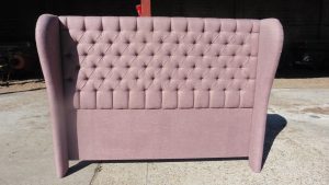 Deep buttoned upholstered headboard JAB upholstery fabric Shenfield Upholsterer Essex
