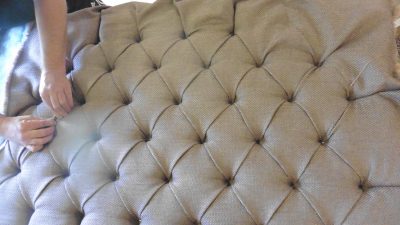 Deep buttoned upholstered headboard - Hill Upholstery & Design