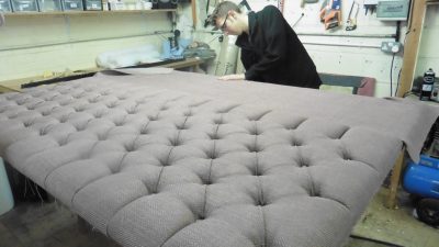 Deep buttoned upholstered headboard JAB upholstery fabric Shenfield Upholsterer Essex (43)