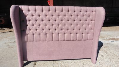 Deep buttoned upholstered headboard JAB upholstery fabric Shenfield Upholsterer Essex