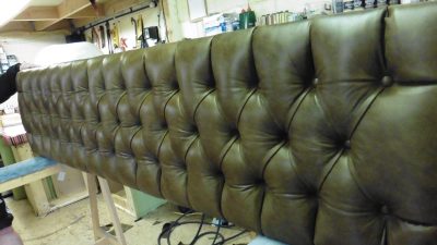 Deep buttoned headboard Hill Upholstery and Design Essex