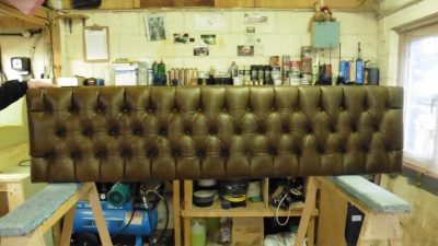 Deep buttoned headboard Hill Upholstery and Design Essex