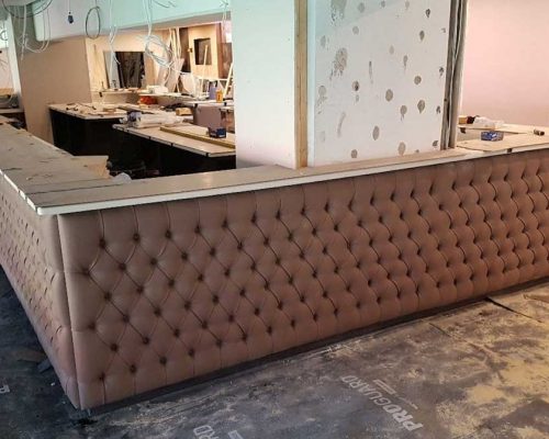 Bespoke upholstered bar Watford FC Hill Upholstery & Design Essex London