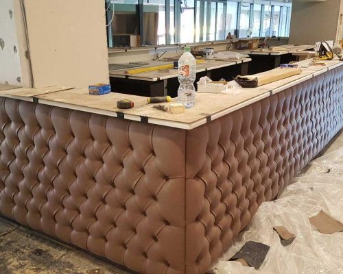 Bespoke upholstered bar Watford FC Hill Upholstery & Design Essex London