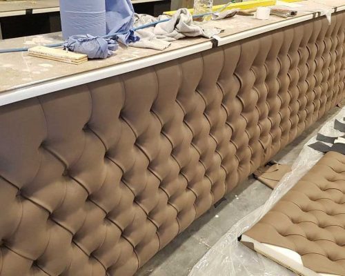 Bespoke upholstered bar Watford FC Hill Upholstery & Design Essex London