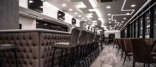 Bespoke upholstered bar Watford FC Hill Upholstery & Design Essex London