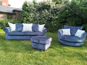 Reupholstered suite in Rayleigh Hill Upholstery & Design Essex London