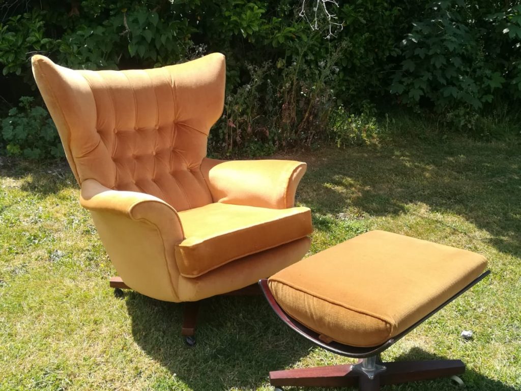 G-Plan Chair and footstool Hill Upholstery & Design Essex London