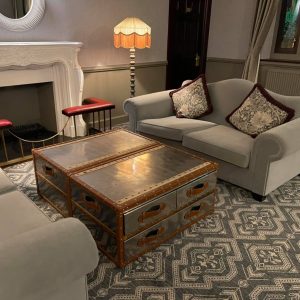 hotel trunk table reupholstery norwich