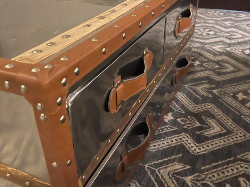 hotel trunk table reupholstery norwich