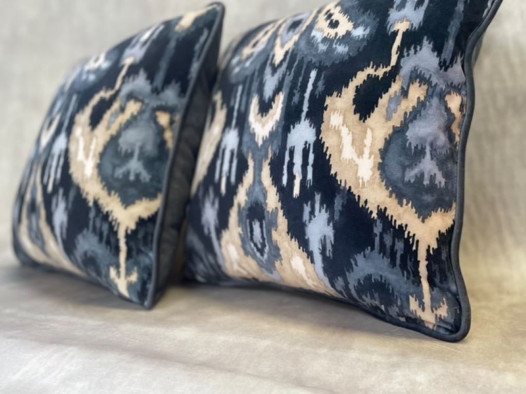 Linwood Fabric scatter cushions with Cristina Marrone Fabrics