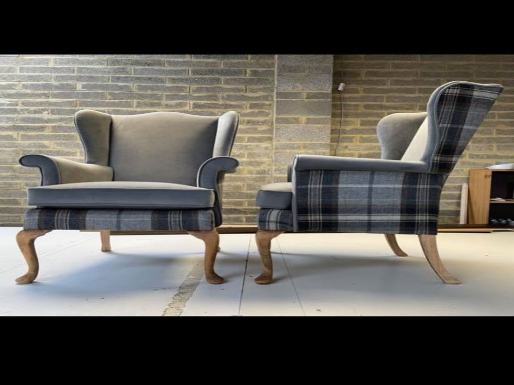 reupholstered chairs in contrasting fabrics Essex