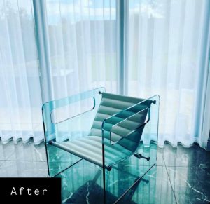 naked glass lounge chair essex