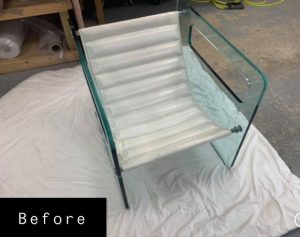 naked glass lounge chair essex