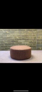 Edwardian wing chair and bespoke pouffe Essex