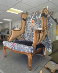 wooden bergeres chairs upholstery London