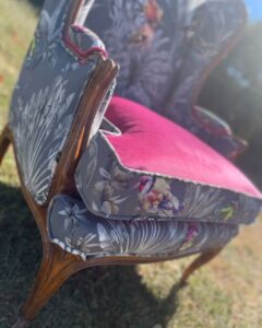 wooden bergeres chairs upholstery London